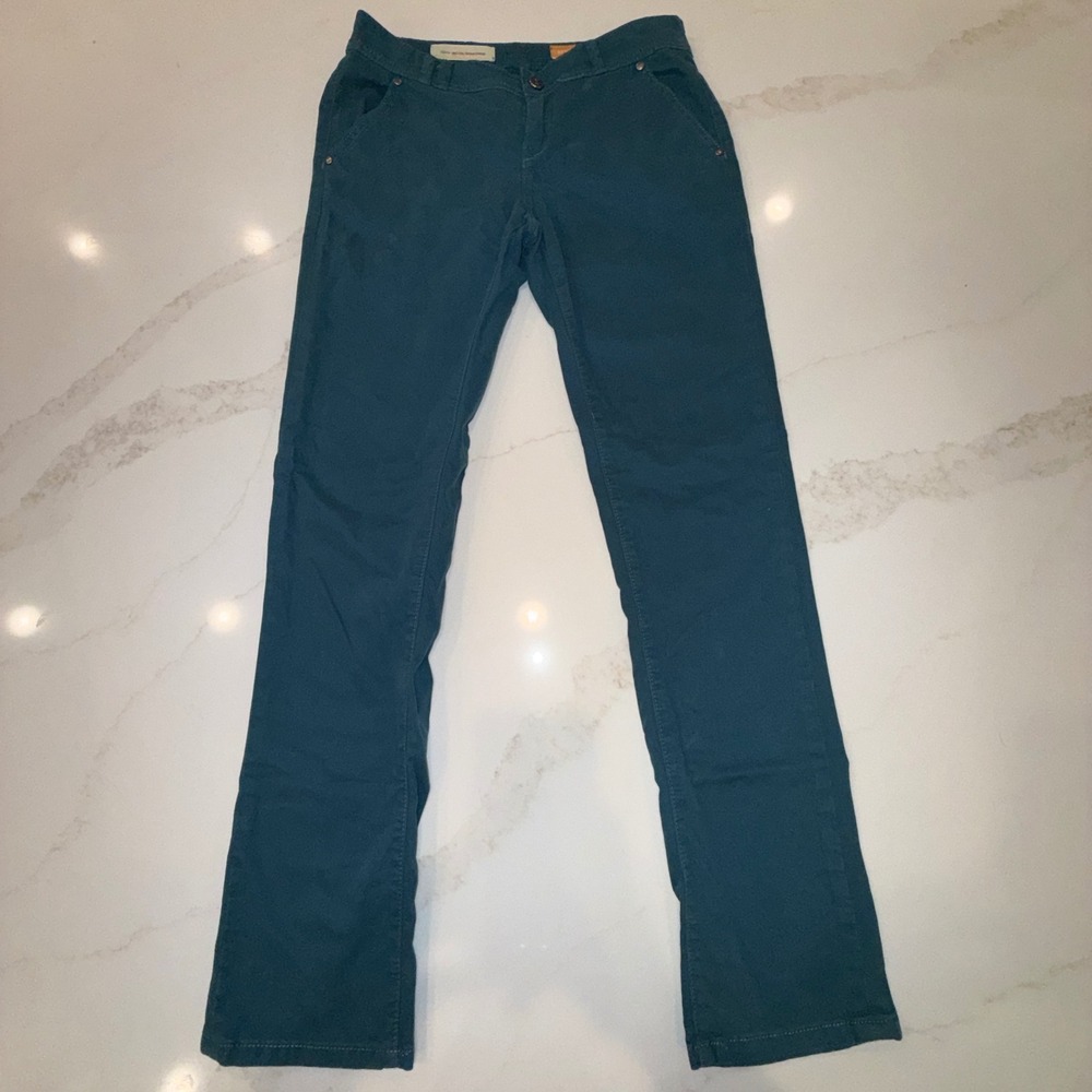 Pilcro and the Letterpress Stet Slim Straight Teal Pants Size 26